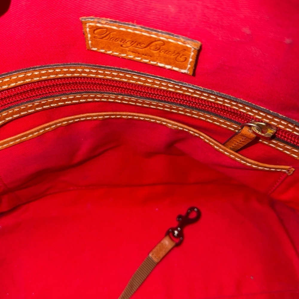 Dooney & Bourke Red Crocodile-Embossed Satchel - Picture 11 of 12